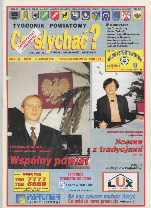 Okładka gazety Co słychać? - nr 4 (70) 1999